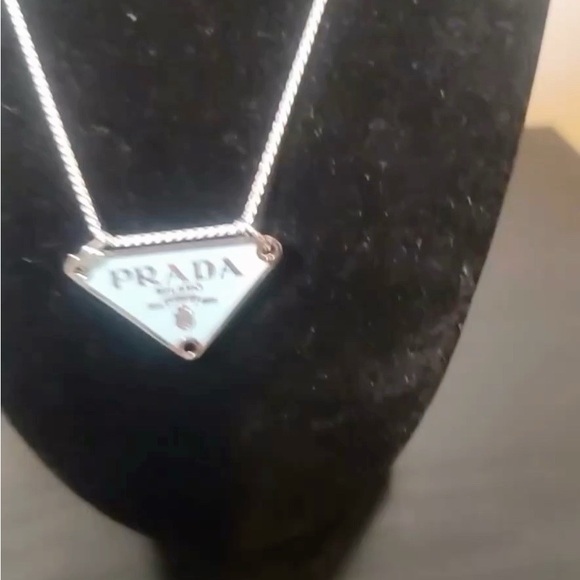 Prada Zipper pull tag Authentic,Tiffany’s blue charm with S925 chain. - Picture 3 of 4